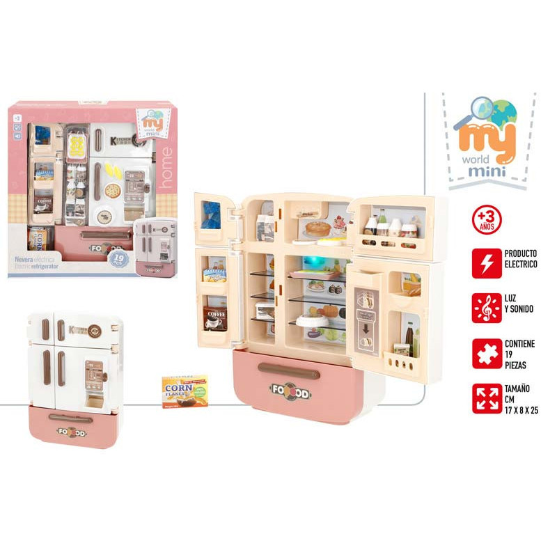 FRIGORIFICO MINIATURA CON ALIMENTOS LUZ Y SONIDO
