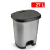 CUBO PEDAL 27L PLATA NEGRO