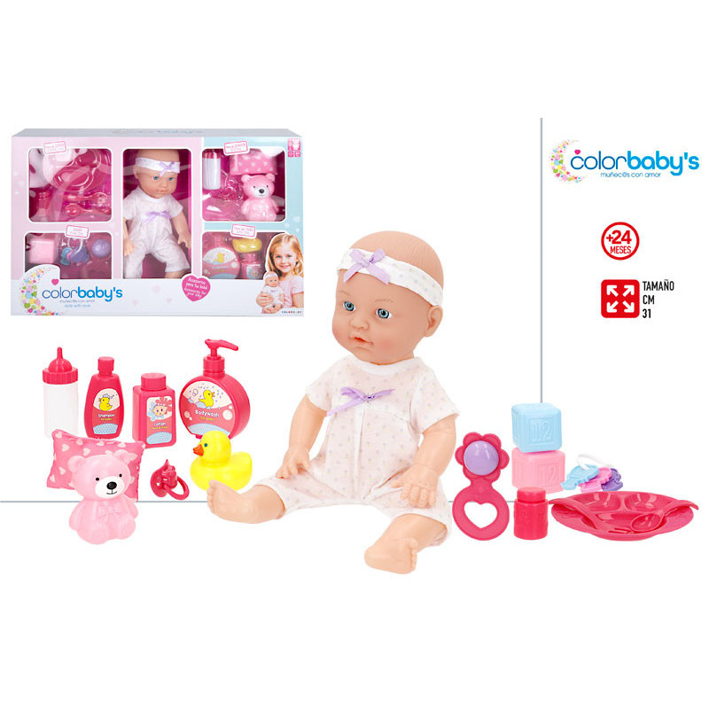 MUÑECA BEBE 31 CM CON ACCESORIOS