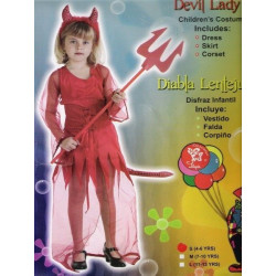 DISFRAZ INFANTIL 7-10 AÑOS - DIABLA LENTEJUELAS -