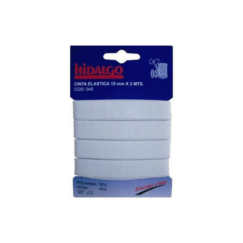 ELASTICO HIDALGO BLANCO 15 MM X 3 M