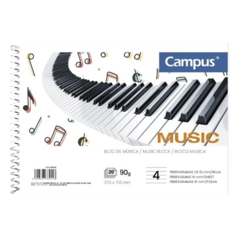 BLOC MUSICA CAMPUS A5 20H 90GR PAUTA ANCHA