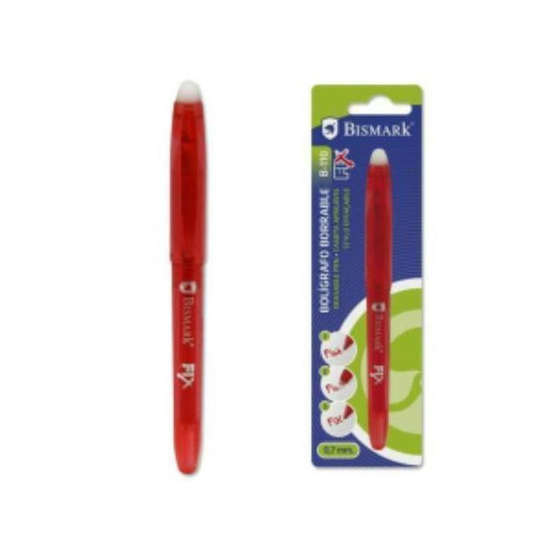BOLIGRAFO BISMARK FIX BORRABLE ROJO