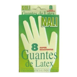 GUANTES LATEX NALI/LUNA TALLA MEDIANA CAJA 8 UND