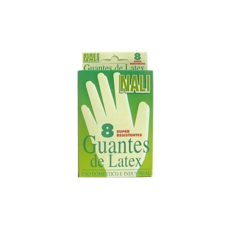 GUANTES LATEX NALI/LUNA TALLA MEDIANA CAJA 8 UND