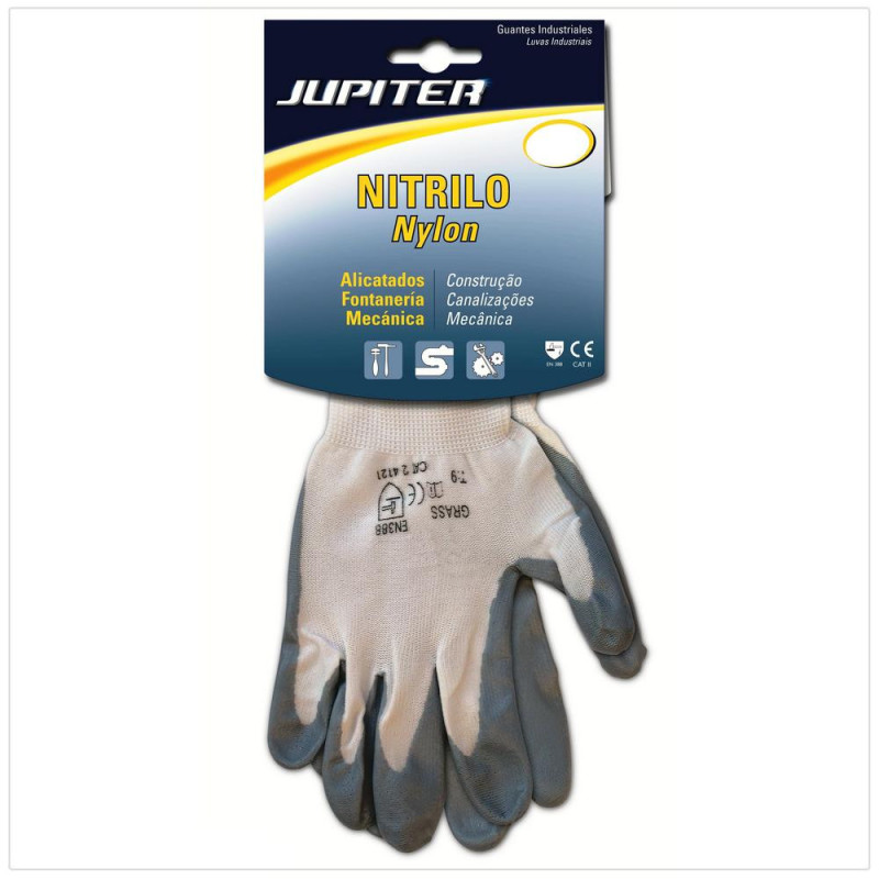 GUANTES NITRILO Y NYLON JUPITER TALLA 7