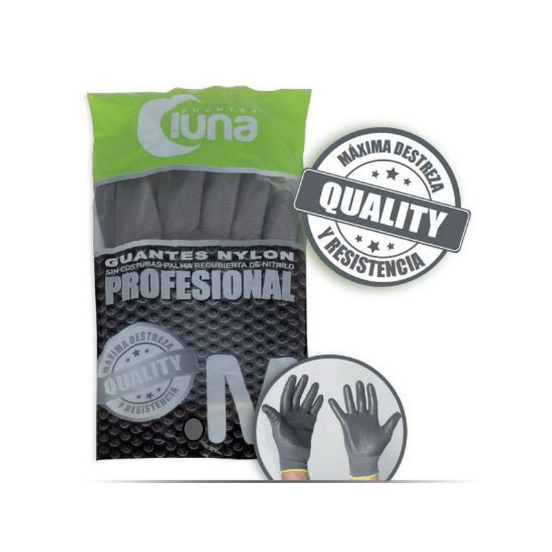 GUANTES NITRILO Y NYLON LUNA TALLA S