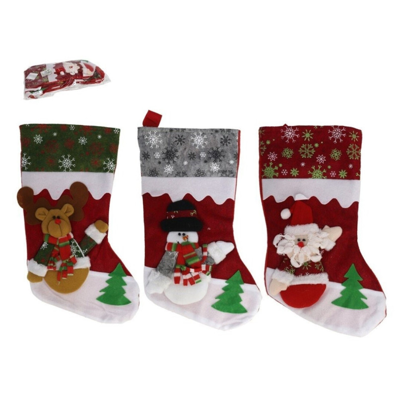 BOTA NAVIDAD 44 CM COPOS DE NIEVE CON FIGURA