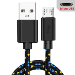 CABLE USB-A A MICRO-USB NILON 1 M NEGRO