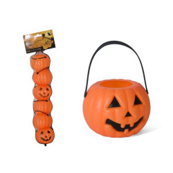 CALABAZA HALLOWEEN PLASTICO 8 CM BLISTER 6 UNIDAD