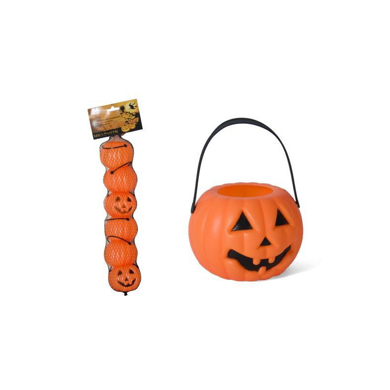 CALABAZA HALLOWEEN PLASTICO 8 CM BLISTER 6 UNIDAD