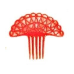 PEINETA ABANICO ROJA RECTA