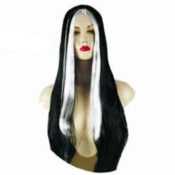 PELUCA MELENA LARGA LISA BLANCA