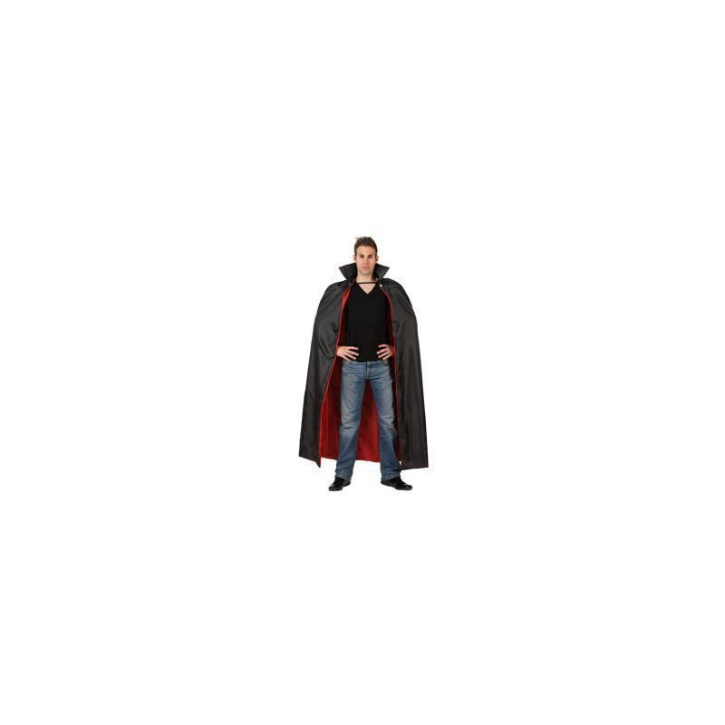 CAPA VAMPIRO ADULTO NEGRA Y ROJA 143 CM