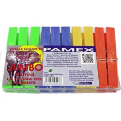PINZAS ROPA JUMBO PLASTICO PAMEX 10 U