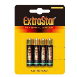 PILAS EXTRASTAR R-03 AAA BLISTER 4 UNIDADES