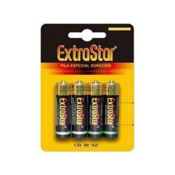 PILAS EXTRASTAR R-06 AA BLISTER 4 UNIDADES