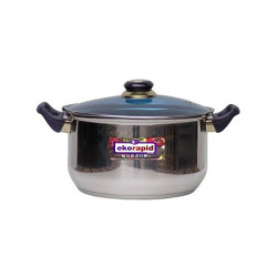 CAZUELA ACERO EKORAPID TAPA CRISTAL 20 CM