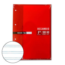 RECAMBIO Fº 2 RAYAS PAUTA 3 MM 100 HOJAS 60 GR