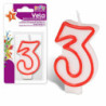 VELAS CUMPLEAÑOS NUMERO 3 BLANCO