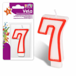 VELAS CUMPLEAÑOS NUMERO 8 ROJO