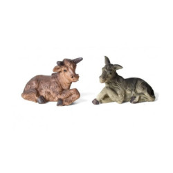 BELEN FIGURA RESINA BUEY Y BURRO