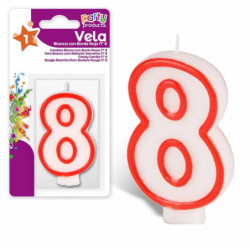 VELAS CUMPLEAÑOS NUMERO 0 ROJO