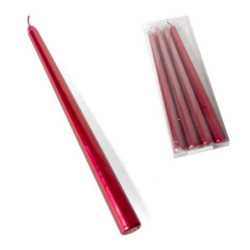 VELAS CAJA 4 UNIDADES PLATEADAS 25 CM